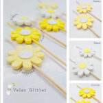 Vela Margarita Con Gibre Blanco o Amarillo.