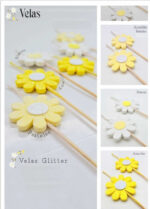 Vela Margarita Con Gibre Blanco o Amarillo.