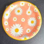 Platos Polipapel Flores Margarita DAISY x 8 Unidades.
