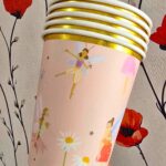 Vasos Polipapel  HADAS x 10 Unidades stamping Dorado