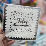 Servilletas FELIZ ANIVERSARIO  STAMPING PLATA x 20