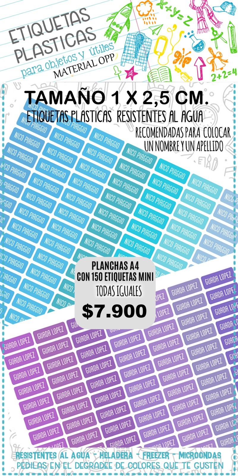 WhatsApp Image 2026-01-04 at 11.13.37 (2) Etiquetas Escolares Plasticas Resistentes al Agua Para Objetos Varios. Tamaño 1x2,5 Cm. - Imagen 1