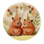 Platos  Polipapel CAPYBARA/CAPIBARA  VINTAGE x 8 Unidades
