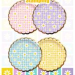 Platos Polipapel x 8 MARGARITAS MULTICOLOR PASTEL Stamping Dorado GM