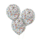 Set de Globos Confetti Multicolor   Metalizado  x 5 Unidades 12 Pulgadas.