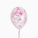 Set de Globos Confetti Rosa  Metalizado  x 5 Unidades 12 Pulgadas.