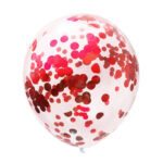 Set de Globos Confetti Rojo Metalizado  x 5 Unidades 12 Pulgadas.