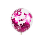Set de Globos Confetti Fucsia  Metalizado  x 5 Unidades 12 Pulgadas.