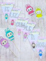 Banderin FELIZ CUMPLE LABUBU