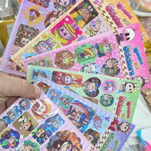 Stickers LABUBU HOLOGRAFICOS. x 10 Planchitas Surtidas