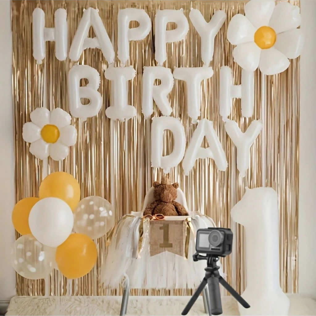 globofraseHPblanco GLOBO FRASE "HAPPY BIRTHDAY" WHITE - Imagen 1
