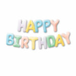 GLOBO  FRASE "HAPPY  BIRTHDAY"  COLORES PASTEL - Imagen 2