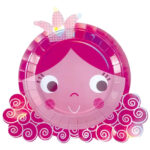 Plato Holografico Con Forma PRINCESAS x 6 Unidades.