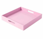 Bandeja Cuadrada Acrilico . Medida 28x28x4 Cm. Blanca o Rosa