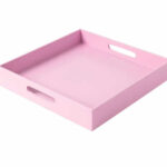 Bandeja Cuadrada Acrilico . Medida 28x28x4 Cm. Blanca o Rosa