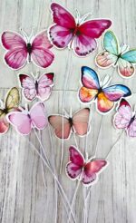 Topper MARIPOSAS SURTIDAS Full Color x 10. Varios Colores.
