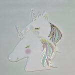 Servilletas forma CABEZA DE UNICORNIO x10 Con Stamping Dorado