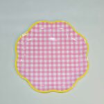 Platos Polipapel  PEACH CUADRILLE x 8. Mide 23.5cm.