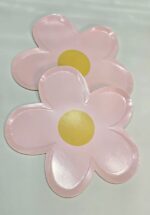 Platos Polipapel FORMA MARGARITA SPRING ROSA PASTEL x 10 Unidades. Miden 23 cm x 23,5 cm. - Imagen 2