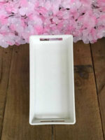Bandeja Rectangular Plastico. Medida 24x18x4 Cm. Blanca Rosa o Metalizado Dorado