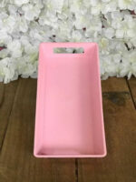 Bandeja Rectangular Plastico. Medida 24x18x4 Cm. Blanca Rosa o Metalizado Dorado - Imagen 2
