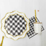 Vasos Polipapel Black and White x 8 unidades. Con Stamping Dorado - Imagen 2