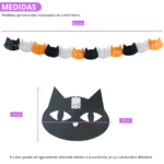 Guirnalda Halloween  GATOS. Trae 3 Colores Surtidos. . Medida 3.6 Mts x 20cm x 16.3cm. - Imagen 3