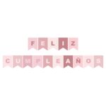 Banderin Feliz Cumpleaños Paleta Combinada  Rosas
