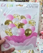 Set de Globo x 20 Unidades  LATEX : Confetti y Lisos. 12 Pulgadas.  Apto Helio. Varios Colores. - Imagen 2