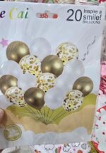 Set de Globo x 20 Unidades  LATEX : Confetti y Lisos. 12 Pulgadas.  Apto Helio. Varios Colores.