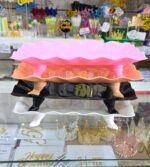 Bandeja Con Ondas Con Base SPRINKLES Rectangular PlastiCandy .Colores Blanca Negra Nude y Rosa - Imagen 2