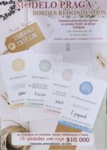 Estampas de Comunion MODELO PRAGA. Bordes Redondeados. Papel Entelado. x 15 Unidades.