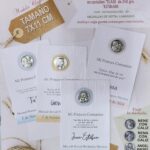 Estampas de Comunion MODELO ITALIANO SIMPLE.  Papel Entelado. Con Medalla Metal Labrada  x 16 Unidades.