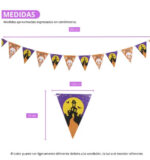BANDERINES TENEBROSOS Halloween. Trae 12 Piezas. Medida 2.5mts - Imagen 3