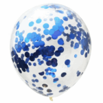 Set de Globos Confetti Azul  Metalizado  x 5 Unidades 12 Pulgadas.