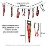 Guirnalda CUCHILLAS SANGRIENTAS. Mide 1.8 Mts. Trae 8 Cuchillas. - Imagen 3