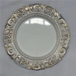 Bandeja Plastico TRIVAL GLAM BLANCO Y DORADO PATINADO . Medida 30 cm Diametro. - Imagen 2