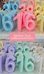 Vela Numero Plasticas PASTELES GIBREADAS. 5 Colores: Rosa Celeste Amarillo Verde Lila y Blanco. Mide 11cm Aprox.