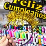 Vincha FELIZ CUMPLEAÑOS FLECOS METALIZADO