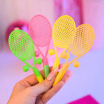 Juguetes: SET DE PALETAS CON PELOTA SILVADO x 10 Multicolor