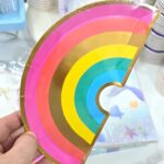 Platos Polipapel Forma de ARCOIRIS PS Con Stamping Dorado  x 6 Unidades.