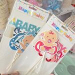 Cake Topper  BABY SHOWER x 6 Rosa o Celeste