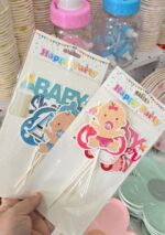 Cake Topper  BABY SHOWER x 6 Rosa o Celeste