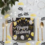 Servilletas Premiun: HAPPY BIRTHDAY  Fondo Negro  x 20 Unidades - Imagen 2