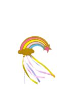 Topper Arco Iris con Dorado Estrella y Cintas - Imagen 2