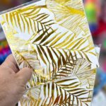 Servilletas Premiun Con Stamping Dorado : Hojas de Palmas   x 12 Unidades.
