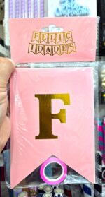 Banderin FELICIDADES con Stamping Dorado. Mide 2.5 Mts. Aprox. Rosa, Celeste Blanco o Multicolor. - Imagen 3