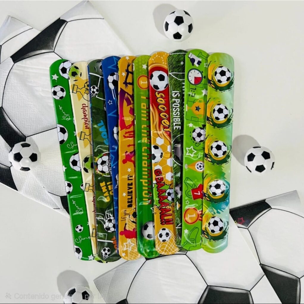 Pulseras SLAP FUTBOL (Magicas) Surtidos. x 10 - Cotillón Party Expres