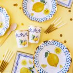 Platos Ondulados Polipapel DOLCE VITA LIMONES Con Stamping Dorado x 8 Unidades - Imagen 5