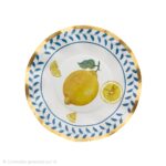 Platos Ondulados Polipapel DOLCE VITA LIMONES Con Stamping Dorado x 8 Unidades - Imagen 2